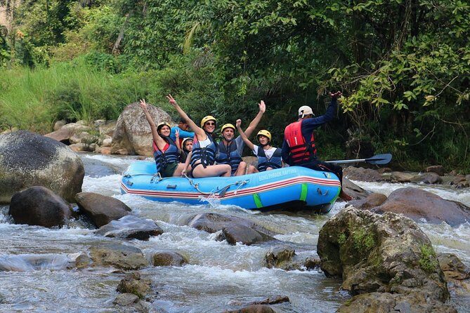 5km Rafting, ATV & Flying Fox Adventure Trip - Lunch, fruit, and the waterfall pause