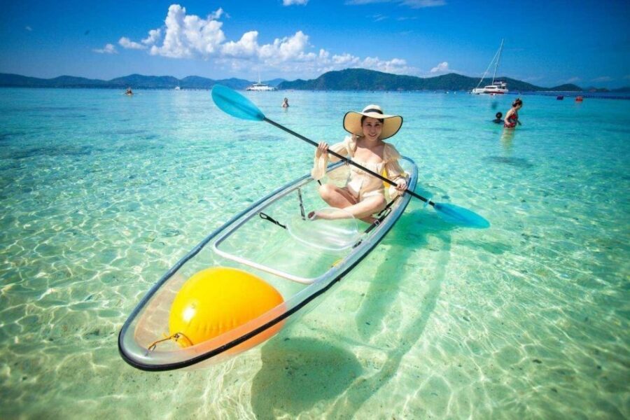 Phuket: Coral Island & Sunset Dinner by Sailing Catamaran - Coral Island snorkeling and sea-sports: how to get the best water time